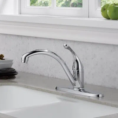 Delta Collins Single Handle Kitchen Faucet With Diamond Seal Technology In Chrome