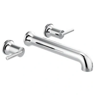 Delta Contemporary Double Handle Wall Mounted Roman Tub Faucet In White