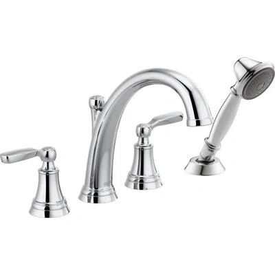 Delta Double Handle Deck Mounted Roman Tub Faucet In Chrome
