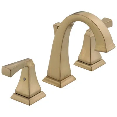 Delta Dryden Widespread Bathroom Faucet 3 Hole, 2-handle Bathroom Sink Faucet With Drain Assembly In Champagne Bronze