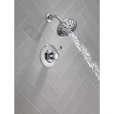 Delta Esato Shower Faucet With Rough-in Valve And H2okinetic Technology In Chrome