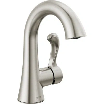 Delta Esato Single Hole Bathroom Faucet With Drain Assembly In Spotshield Brushed Nickel