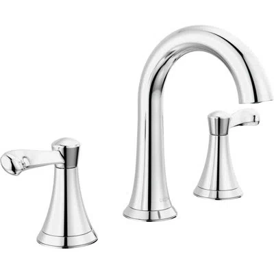 Delta Esato Widespread Bathroom Faucet 3 Hole, 2-handle Bathroom Sink Faucet With Drain Assembly In Chrome
