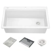 Delta Everest™ 33" L Granite Composite Workstation Kitchen Sink Drop-in Top Mount Single Bowl With Workflo In White