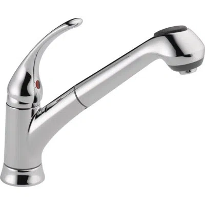 Delta Foundations Pull Out Single Handle Kitchen Faucet With Diamond Seal Technology In Chrome