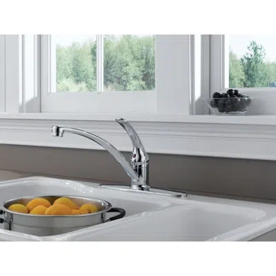 Delta Foundations Single-handle Kitchen Sink Faucet, 3-hole Kitchen Faucet In Chrome