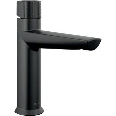 Delta Galeon Single Hole Bathroom Faucet With Drain Assembly In Matte Black