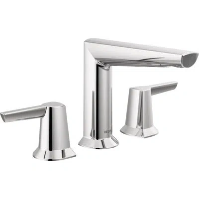 Delta Galeon Widespread Bathroom Faucet With Drain Assembly In Lumicoat Chrome