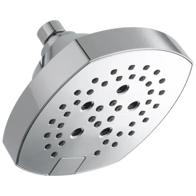 Delta H2okinetic 5-setting Shower Head, Square Shower Head In Lumicoat  Chrome
