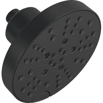 Delta H2okinetic 5-spray Contemporary Round Raincan Shower Head 1.75 Gpm In Matte Black