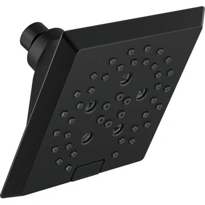 Delta H2okinetic 5-spray Modern Square Raincan Shower Head 1.75 Gpm In Matte Black