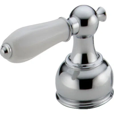 Delta Handles Faucet Lever Handle With Porcelain Accent In Chrome