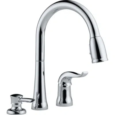 Delta Kate Pull Down Sprayer Kitchen Sink Faucet With Matching Soap Dispenser In Chrome