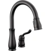 Delta Leland Pull Down Single Handle Kitchen Faucet With Accessories In Black
