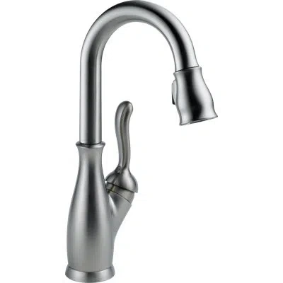 Delta Leland Pull Down Sprayer Bar Faucet, Single Handle Prep Sink Faucet In Arctic Stainless