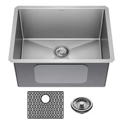 Delta Lenta™ 24" L Undermount 16 Gauge Stainless Steel Single Bowl Laundry Utility Kitchen Sink With Acces