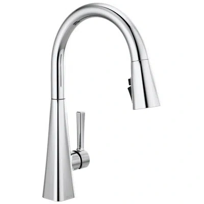 Delta Lenta Pull Down Sprayer Kitchen Sink Faucet, Single Handle Kitchen Faucet In Chrome