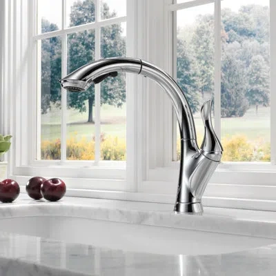 Delta Linden Pull Out Touch Single Handle Kitchen Faucet With Accessories In Chrome