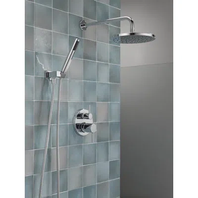 Delta Modern Raincan Round Shower System, Rain Shower Head With Handheld Spray, Shower Faucet Set In Chrome