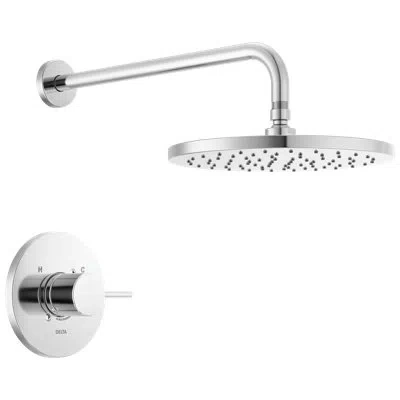Delta Modern Raincan Round Single-function Shower Faucet Set, Valve Trim Kit, Rainfall Shower Head In Chrome