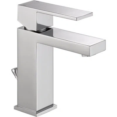 Delta Modern Single Hole Bathroom Faucet With Drain Assembly, Single Handle Bathroom Sink Faucet In Chrome