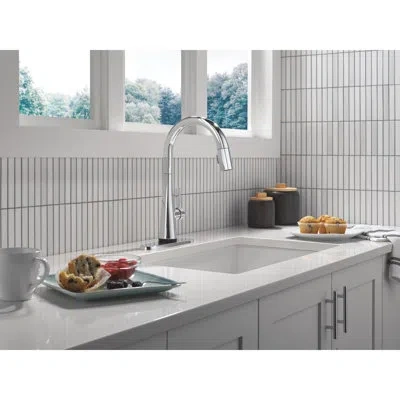 Delta Monrovia Touchless Bar Faucet With Touch Technology In Lumicoat  Chrome