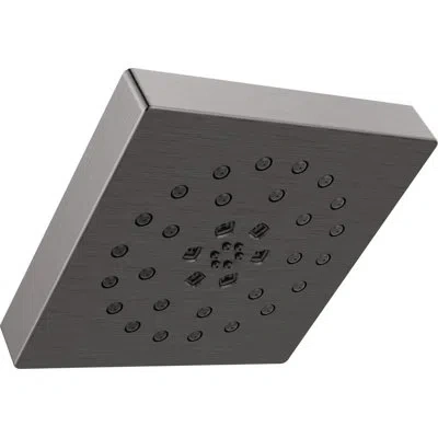 Delta Multi Function Fixed Shower Head With H2okinetic Technology In Lumicoat Black Stainless