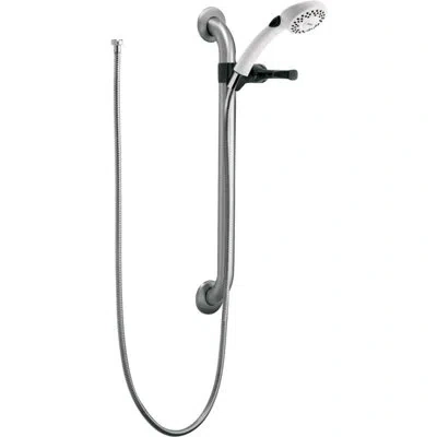 Delta Multi Function Handheld Shower Head In Stainless And White