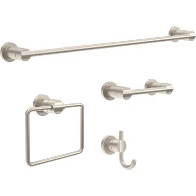 Delta Nicoli 4-piece Bath Hardware Set 18 To 24 In. Towel Bar, Toilet Paper Holder, Towel Ring, Towel Hook In Brushed Nickel