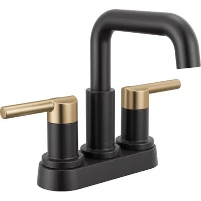 Delta Nicoli Centerset Bathroom Faucet, 2-handle Bathroom Sink Faucet In Gold;matte Black