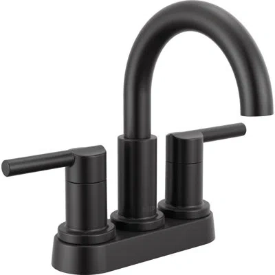 Delta Nicoli Centerset Bathroom Faucet, 2-handle Bathroom Sink Faucet In Matte Black