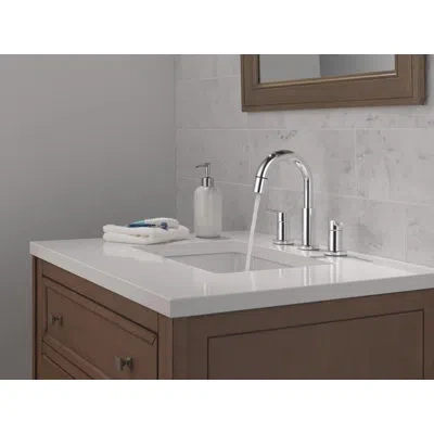 Delta Nicoli Pull-down Widespread Bathroom Faucet, Pull Out Sprayer Bathroom Sink Faucet In Chrome