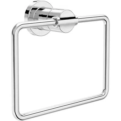 Delta Nicoli Wall Mount Square Closed Towel Ring Bath Hardware Accessory In Polished Chrome