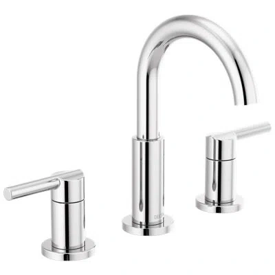 Delta Nicoli Widespread Bathroom Faucet 3 Hole, 2-handle Bathroom Sink Faucet With Drain Assembly In Chrome