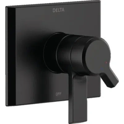 Delta Pivotal 17 Series Volume Faucet Trim With Lever Handles And Monitor In Matte Black