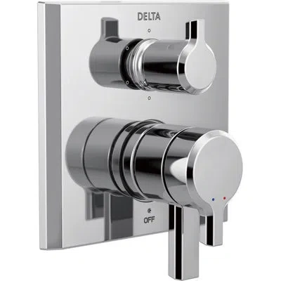 Delta Pivotal 2-handle Monitor Faucet Trim With 6-setting Diverter In Lumicoat Chrome
