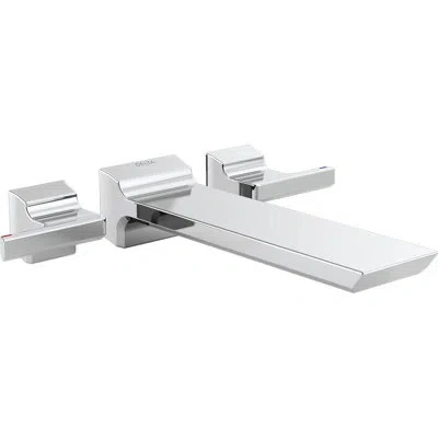 Delta Pivotal Double Handle Wall Mounted Roman Tub Faucet In Lumicoat Chrome