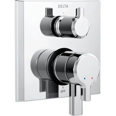 Delta Pivotal Monitor 17 Series Double Handle Valve Trim With 3-setting Diverter In Matte Black
