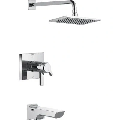 Delta Pivotal® Tub And Shower Faucet With H2okinetic® Technology In Lumicoat Chrome