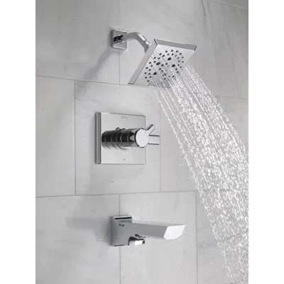 Delta Pivotal® Tub And Shower Faucet With H2okinetic® Technology In Lumicoat Chrome