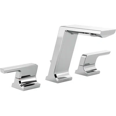 Delta Pivotal Widespread Bathroom Faucet With Drain Assembly In Lumicoat Chrome