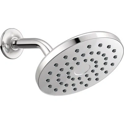 Delta Pivotpro Rain Showerhead, Single Setting 7 Inch Round Shower Head 2.5 Gpm In Lumicoat® Chrome