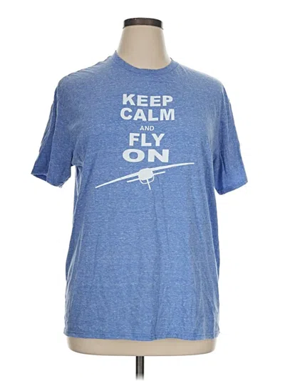 Pre-owned Delta Pro Weight Short Sleeve Top Blue Crew Neck Tops