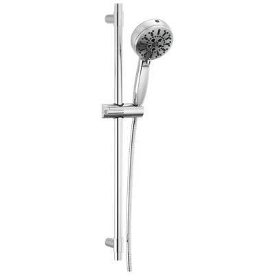 Delta Proclean 7-spray Hand Shower With Slide Bar, Handheld Shower With High Pressure Spray In Lumicoat Chrome