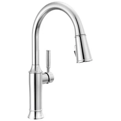 Delta Renaldi Pull Down Proclean Sprayer Kitchen Sink Faucet, Single Handle Kitchen Faucet In Lumicoat Chrome