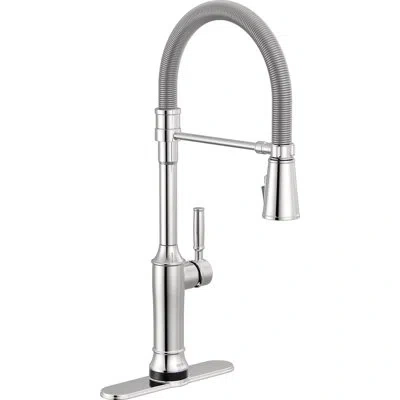 Delta Renaldi Touchless Pro Style Commercial Kitchen Faucet With Touch Technology In Lumicoat Chrome
