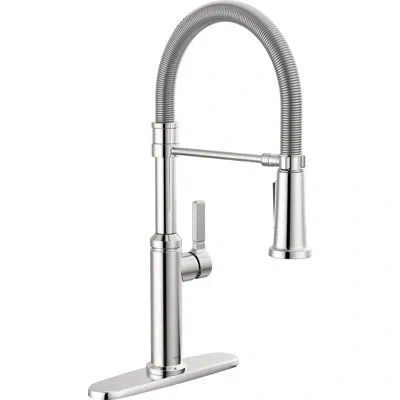 Delta Rhett Pro Commercial Kitchen Faucet, Pull Down Sprayer Kitchen Sink Faucet In Chrome