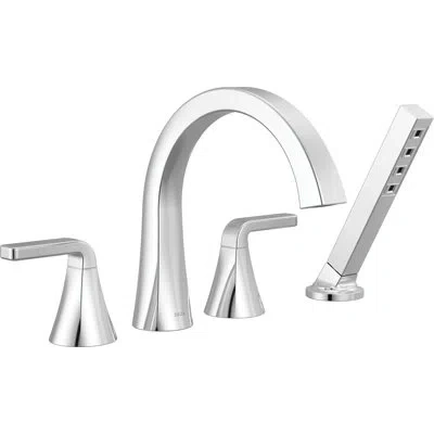 Delta Roman Tub Trim With Hand Shower In White