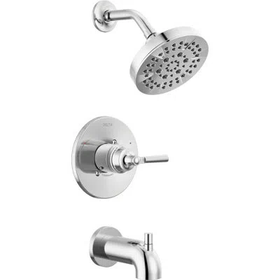 Delta Saylor™ Single-function Tub And Shower Faucet Set, Valve Trim Kit, Shower Head And Handle Set In Chrome
