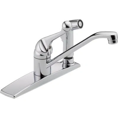 Delta Single Handle Centerset Kitchen Faucet With Integral Spray In Chrome